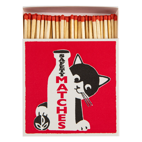 Milk Bottle Cat Square Safety Matches
