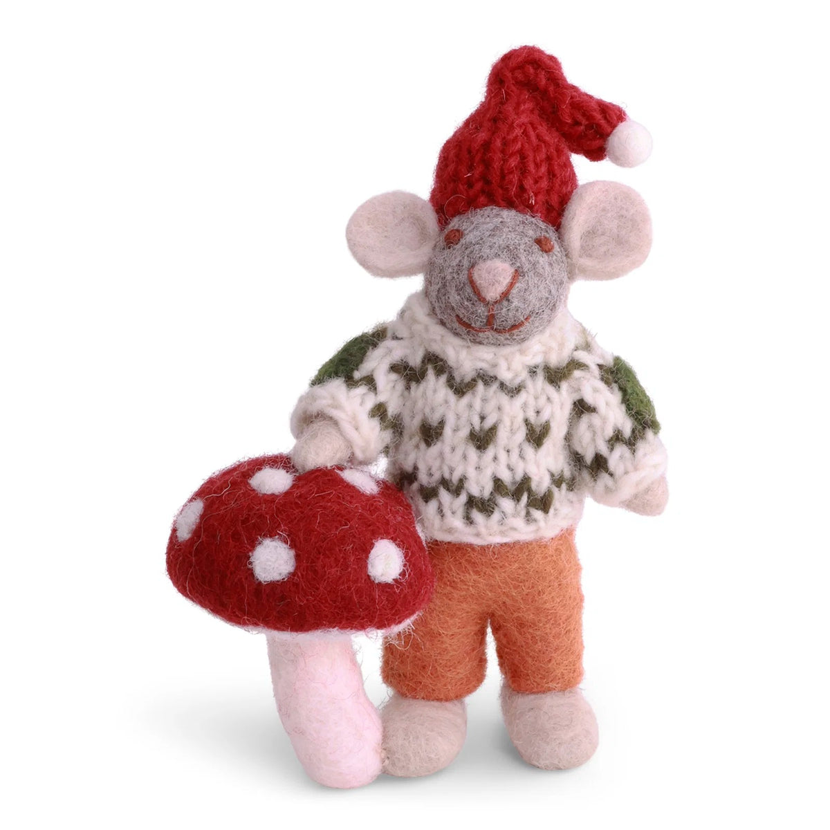 Small Grey Boy Mouse W/Mushroom Eleish Van Breems Home