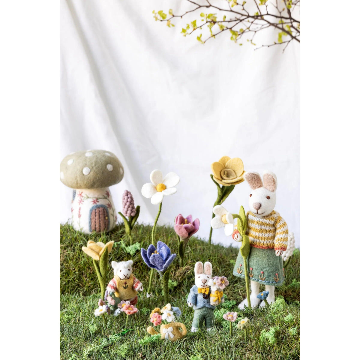 X-Large White Girl Bunny w/ Skirt & Snowdrop Eleish Van Breems Home