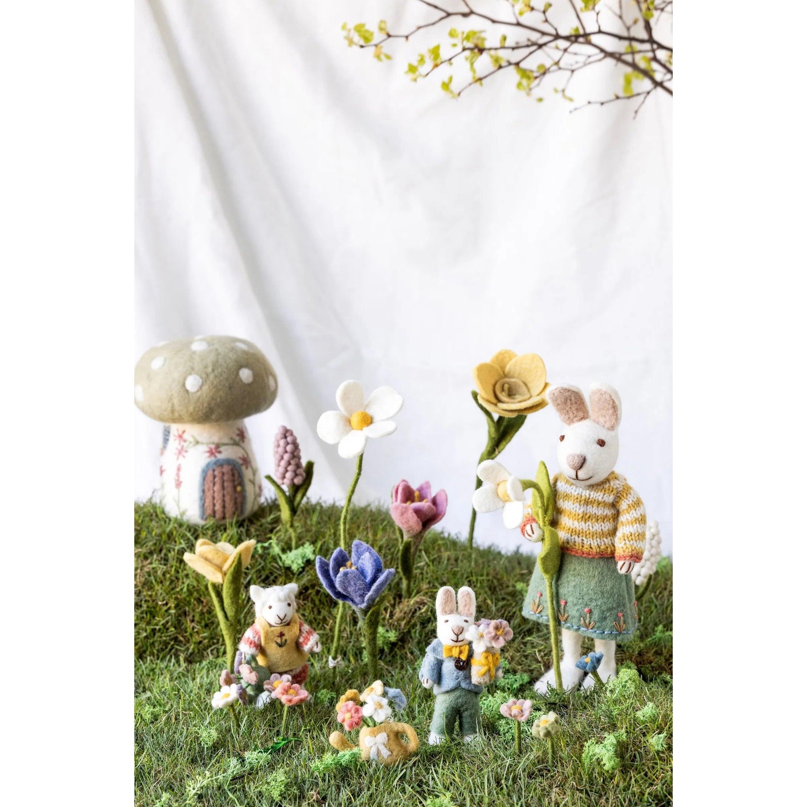 X-Large White Girl Bunny w/ Skirt & Snowdrop Eleish Van Breems Home