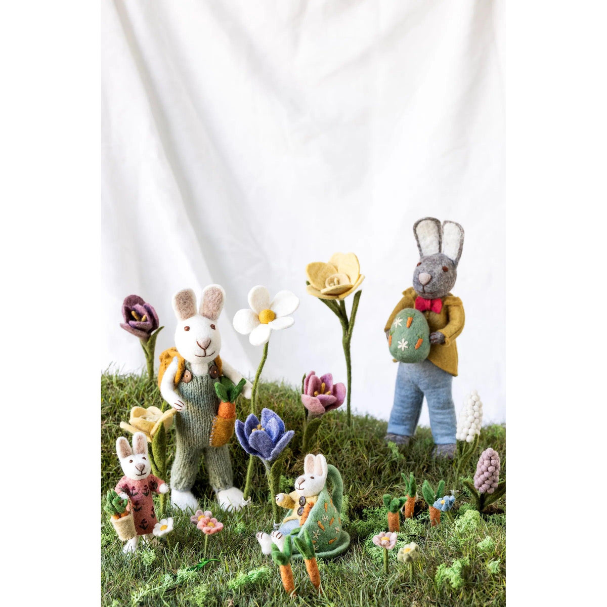 Medium Grey Boy Bunny w/ Jacket & egg Eleish Van Breems Home