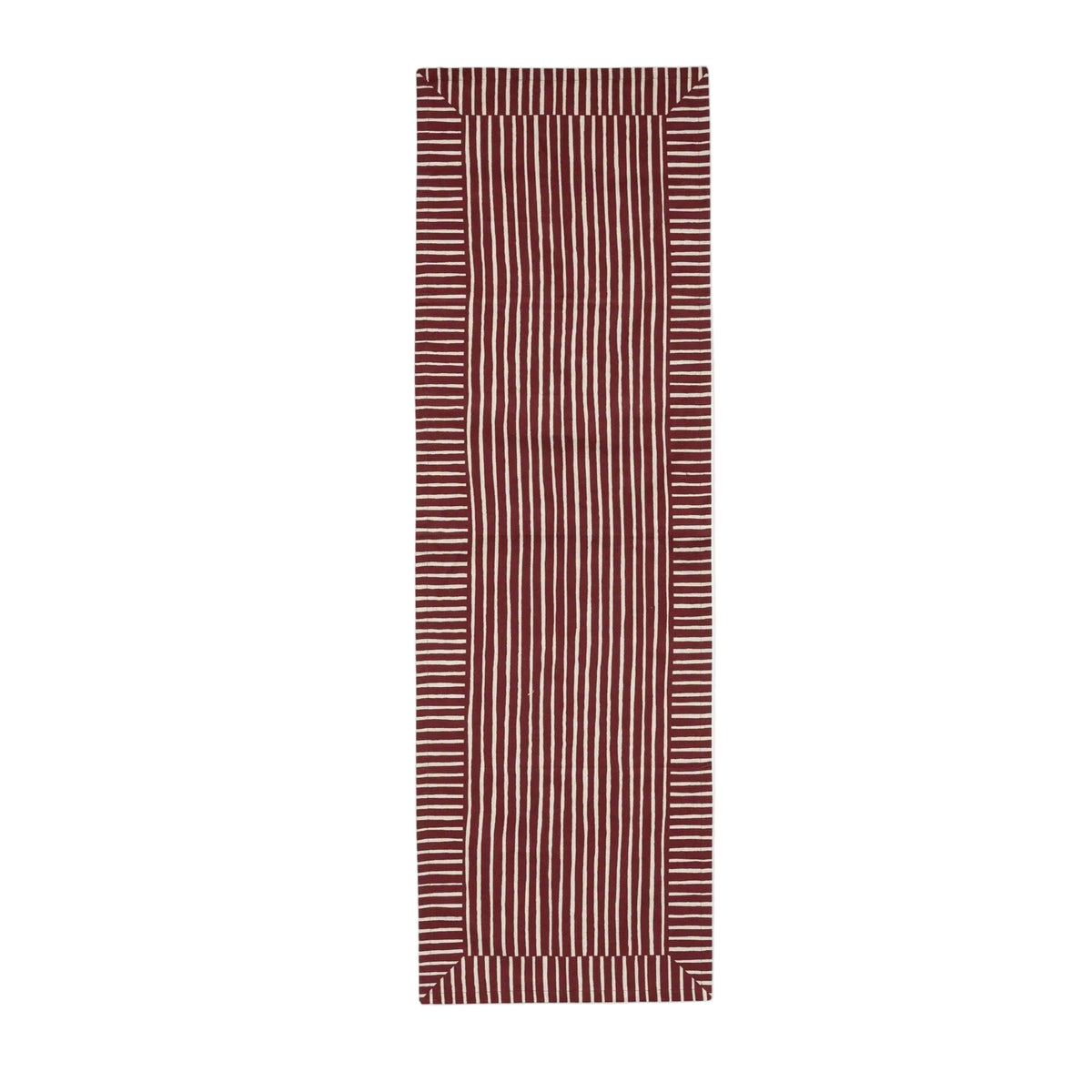 Marimekko Piccolo Runner Off White &amp; Burgundy Stripe Eleish Van Breems Home
