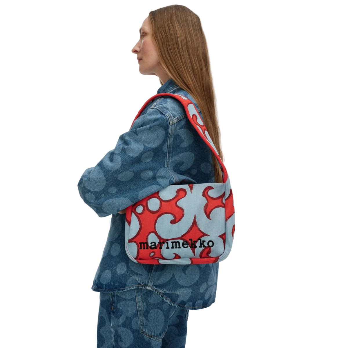 Marimekko Knitted Shoulderbag Keidas Blue and Red Eleish Van Breems Home