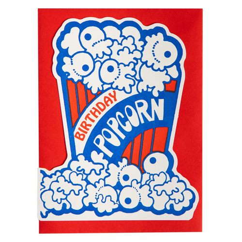 Popcorn Birthday Cut Out Greeting Card