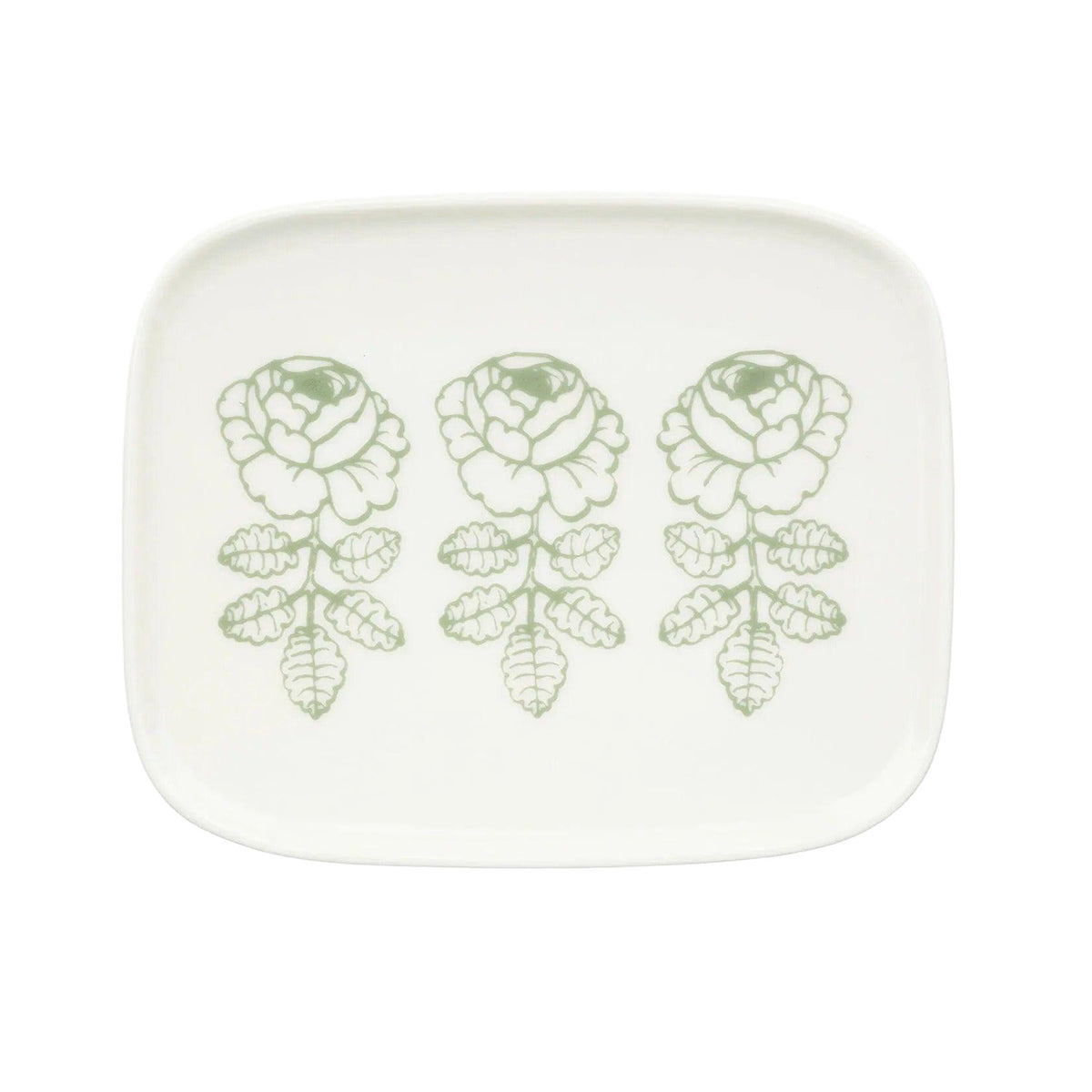 Marimekko Oiva / Vihkiruusu Plate Sage and White Eleish Van Breems Home