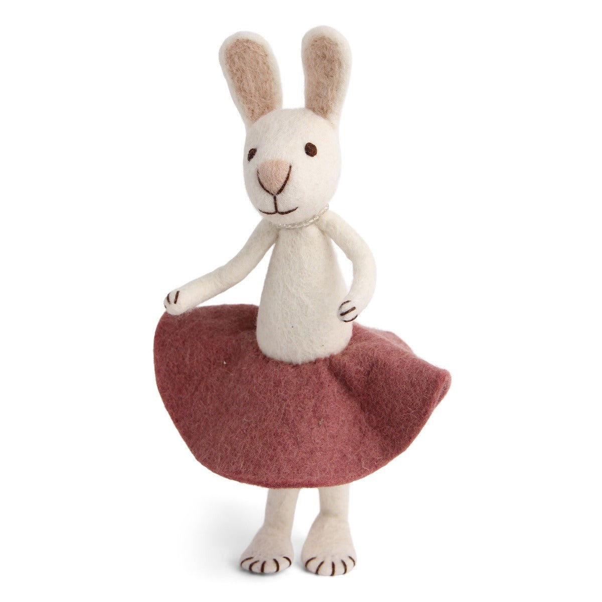 X-Large White Bunny with Rose Skirt Eleish Van Breems Home