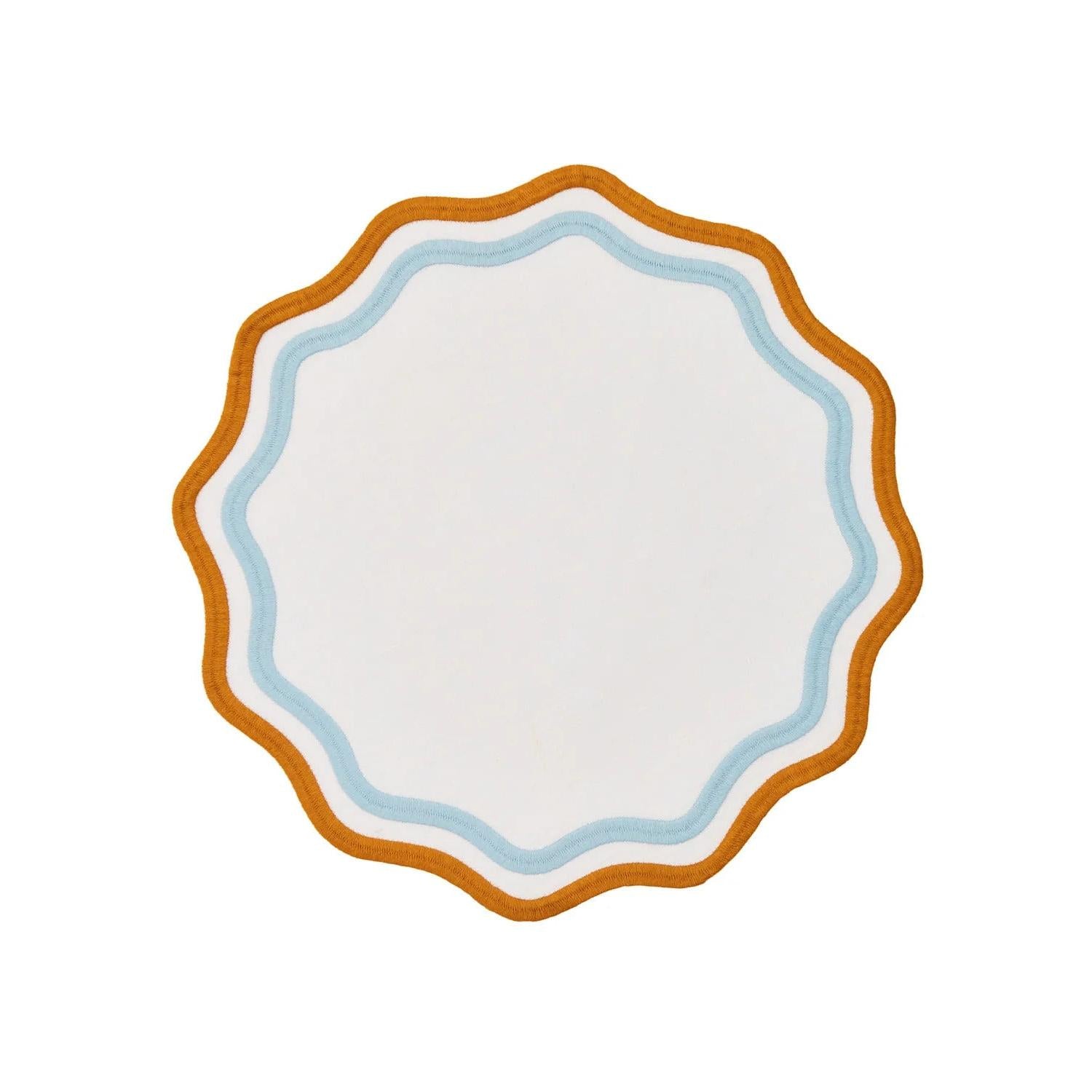 Colorblock Embroidered Linen Placemats Set of 4 Eleish Van Breems Home