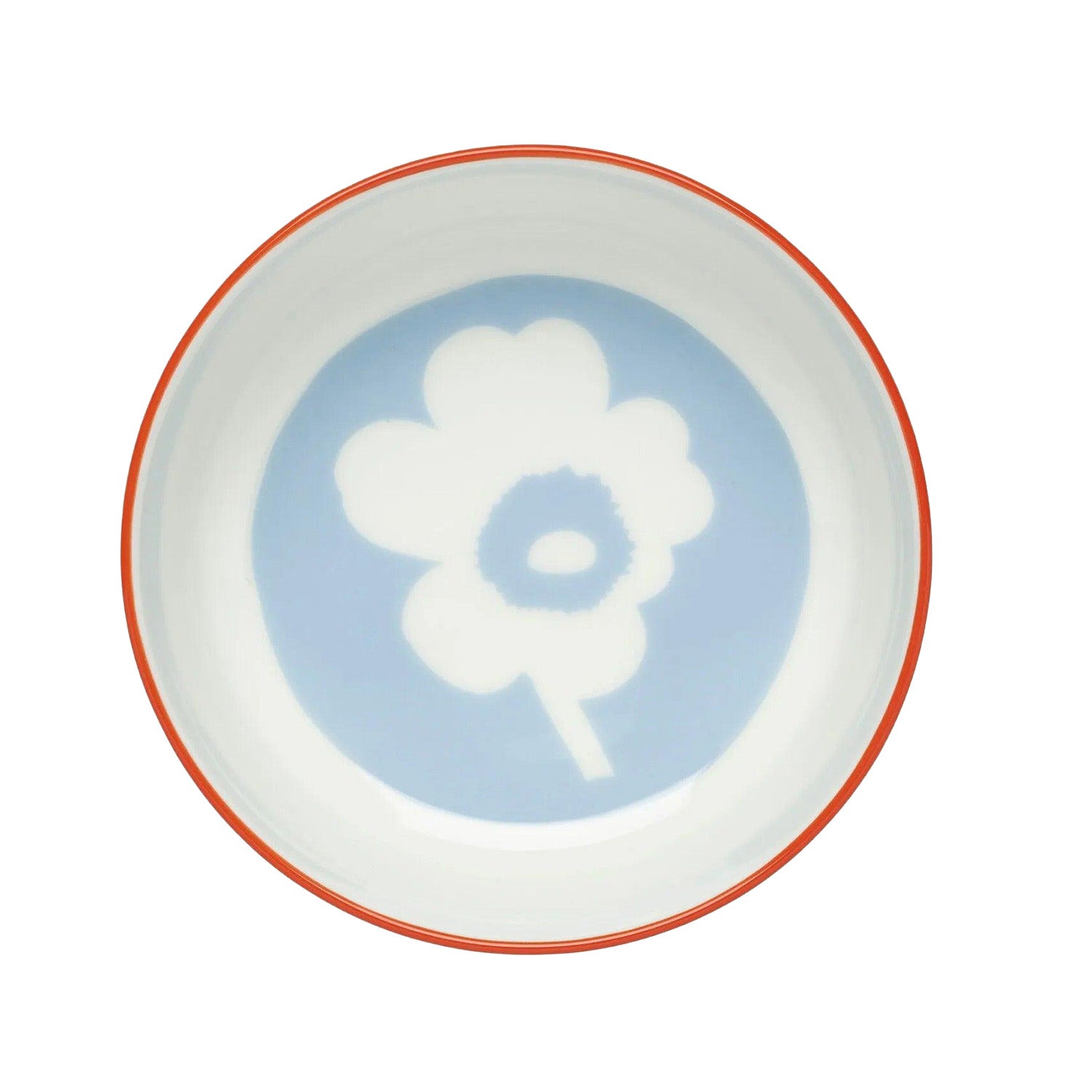 Marimekko Unikko Bowl 13.5oz Light Blue and Orange Eleish Van Breems Home