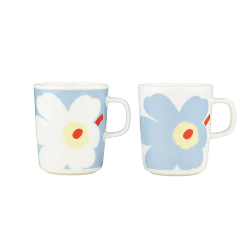 Marimekko Oiva / Juhla Unikko 8.8oz Mugs, Set of 2