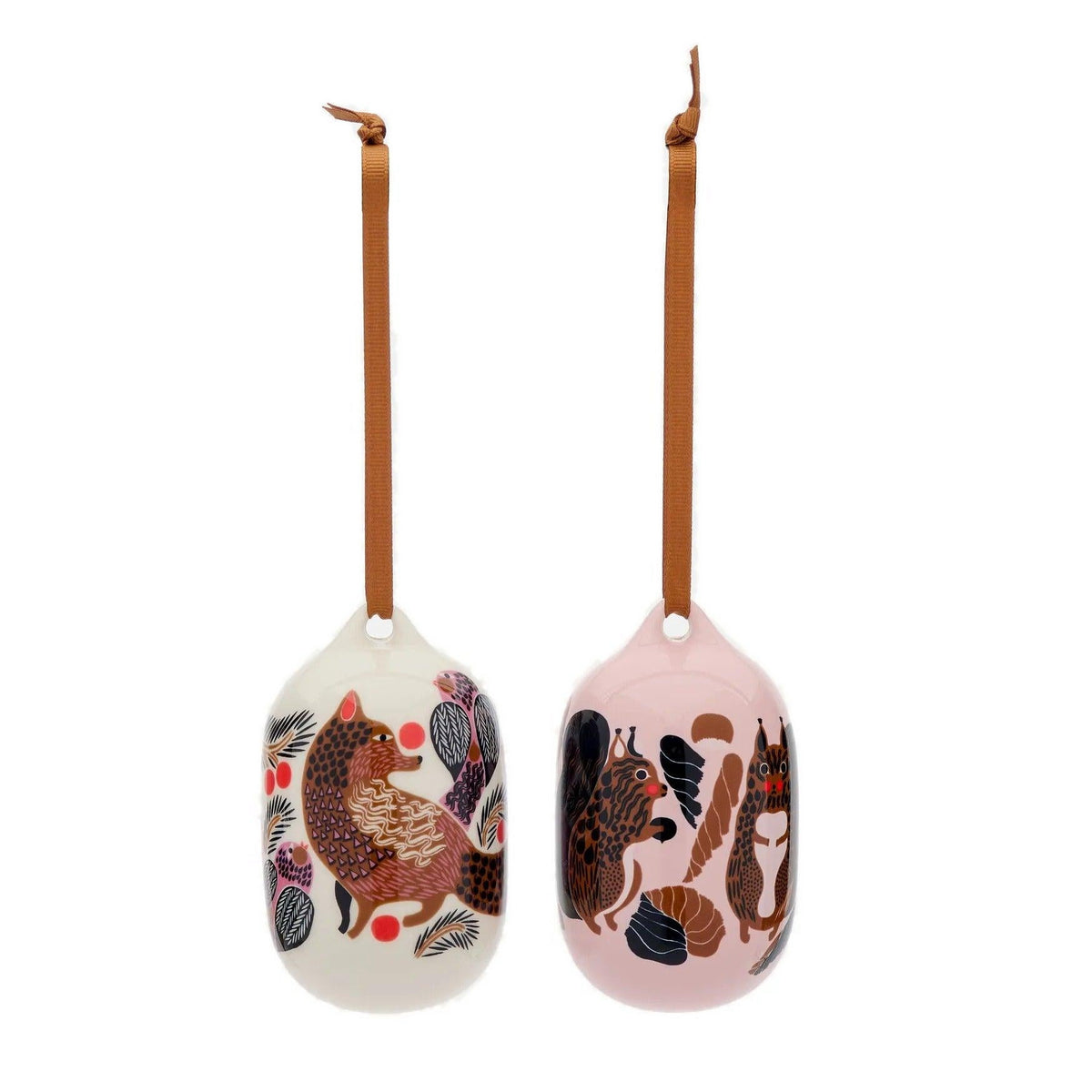 Marimekko Kurre &amp; Ketunmarja Collectible Ornaments 2 pcs Pink and Multi