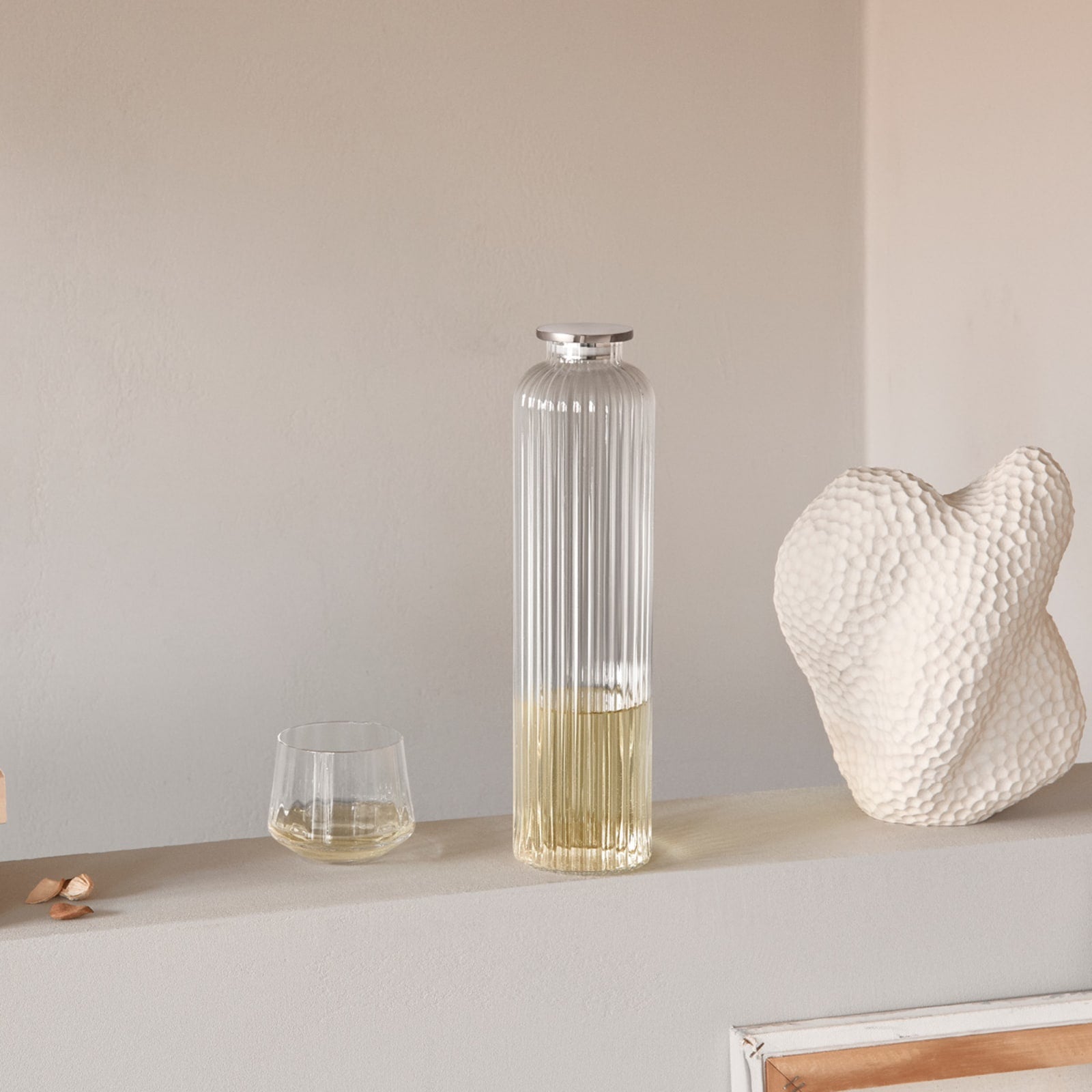 Georg Jensen Bernadotte Glass & Stainless Steel Carafe with Lid Eleish Van Breems Home