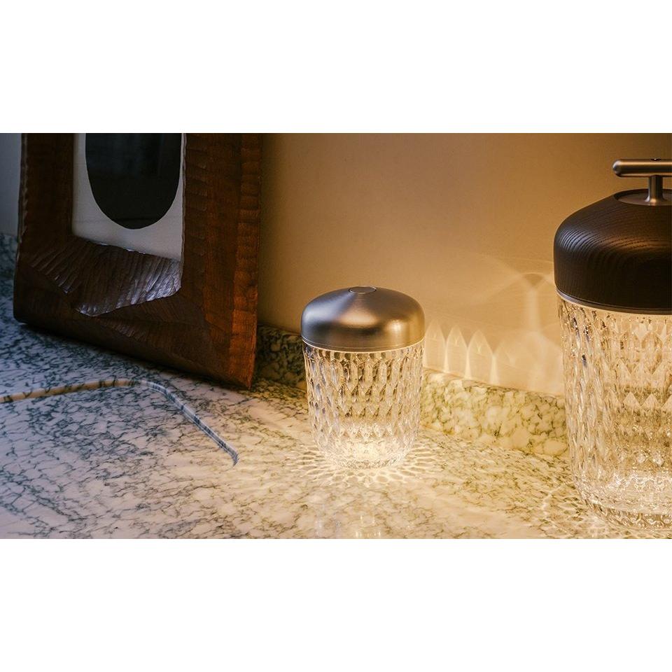 St. Louis Folia Mini Portable Lamp Clear, Gold Anodized Aluminum Eleish Van Breems Home