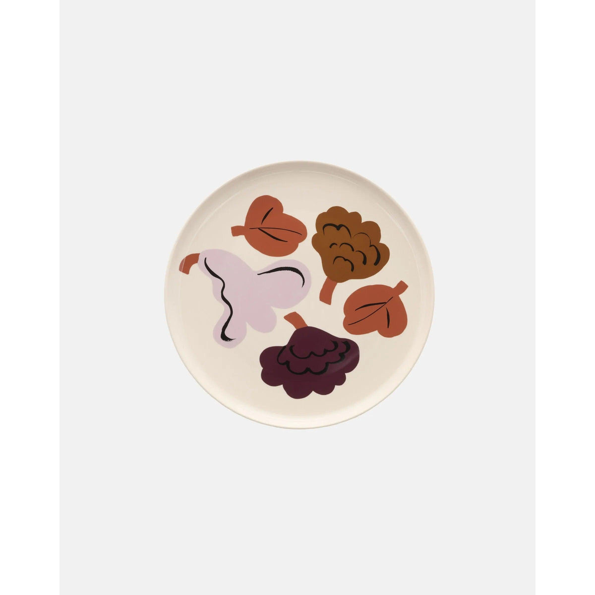 Marimekko Oiva / Kukasta Kukkaan Plate 8" Plum, Bronze and Terracotta Eleish Van Breems Home