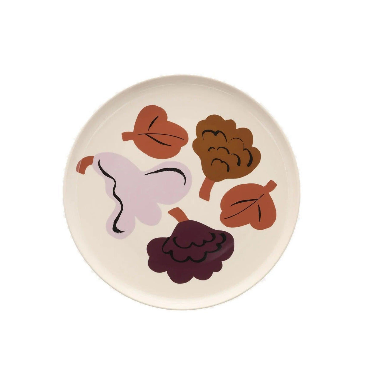 Marimekko Oiva / Kukasta Kukkaan Plate 8" Plum, Bronze and Terracotta Eleish Van Breems Home