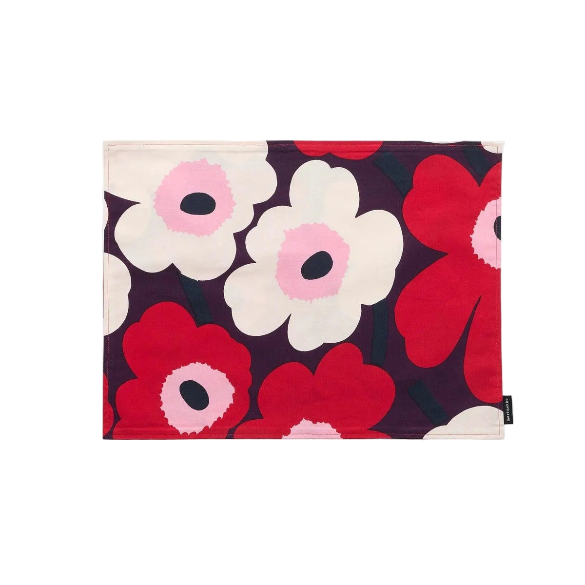 Marimekko Pieni Unikko Acrylic Coated Placemat Plum, Cranberry and Rose Eleish Van Breems Home