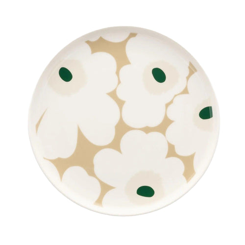 Marimekko Oiva / Unikko 10" Plate in Beige and Sand