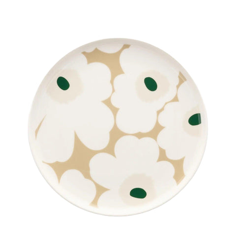 Marimekko Oiva / Unikko Plate 8" in Beige and Sand