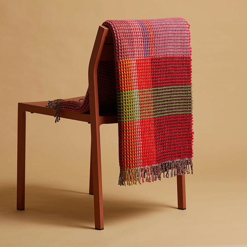 Wallace and Sewell Large Lambswool Honeycomb Throw Eleish Van Breems Home