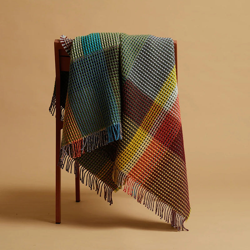 Wallace and Sewell Large Lambswool Honeycomb Throw Eleish Van Breems Home