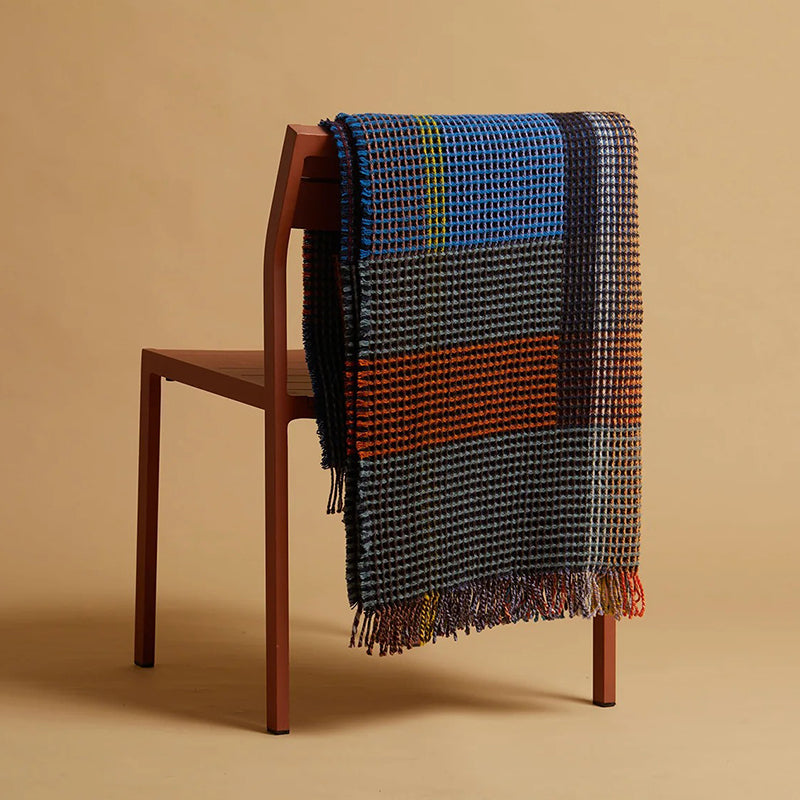 Wallace and Sewell Large Lambswool Honeycomb Throw Eleish Van Breems Home