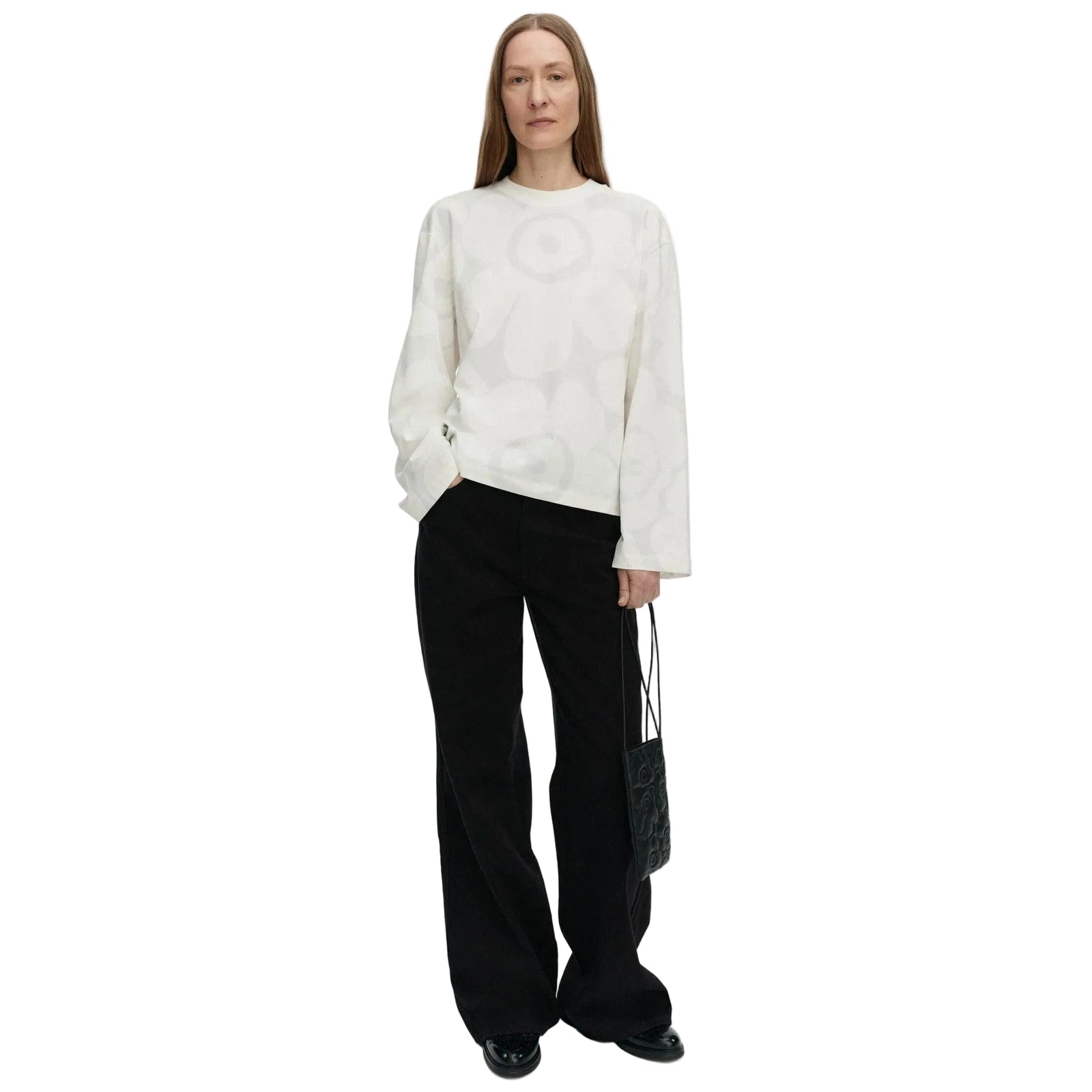 Marimekko Valkea Unikko Jersey Shirt, Grey Eleish Van Breems Home