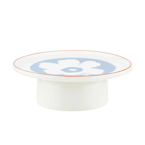 Marimekko Oiva / Unikko Serving Dish with Pedestal 9.5"