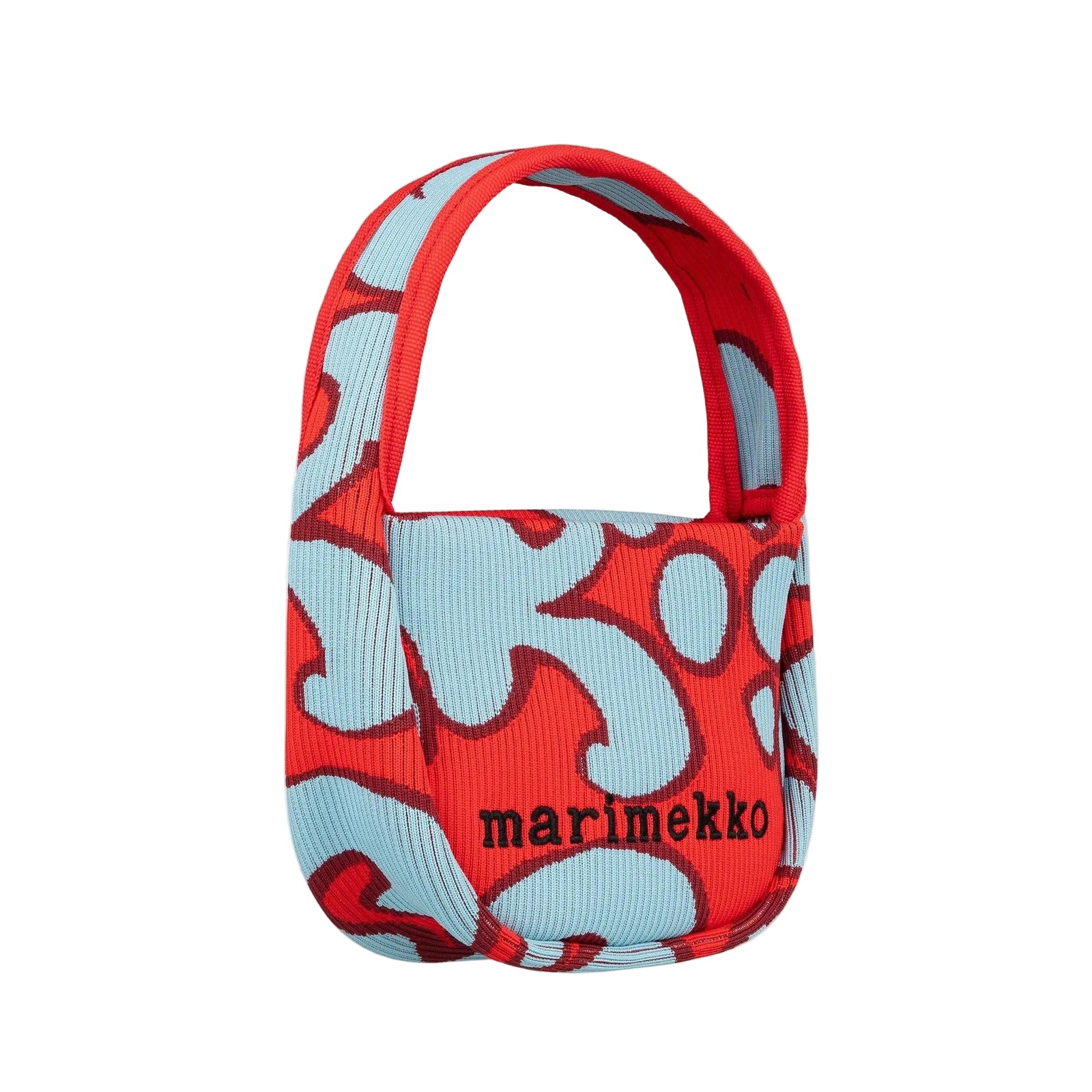 Marimekko Knitted Mini Handbag Keidas Clutch Blue and Red Eleish Van Breems Home