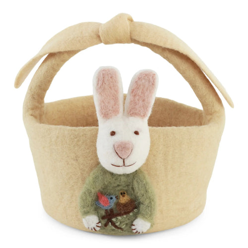 Big Basket w/ Bunny, Light Yellow
