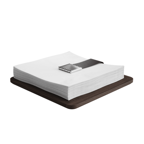 Georg Jensen Bernadotte Stainless Steel and Smoked Oak Napkin Holder