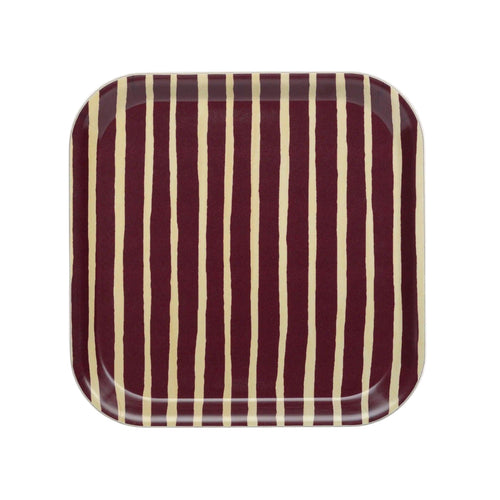 Marimekko Piccolo Tray Burgundy Stripe