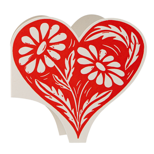 Botanical Heart Cut Out Greeting Card