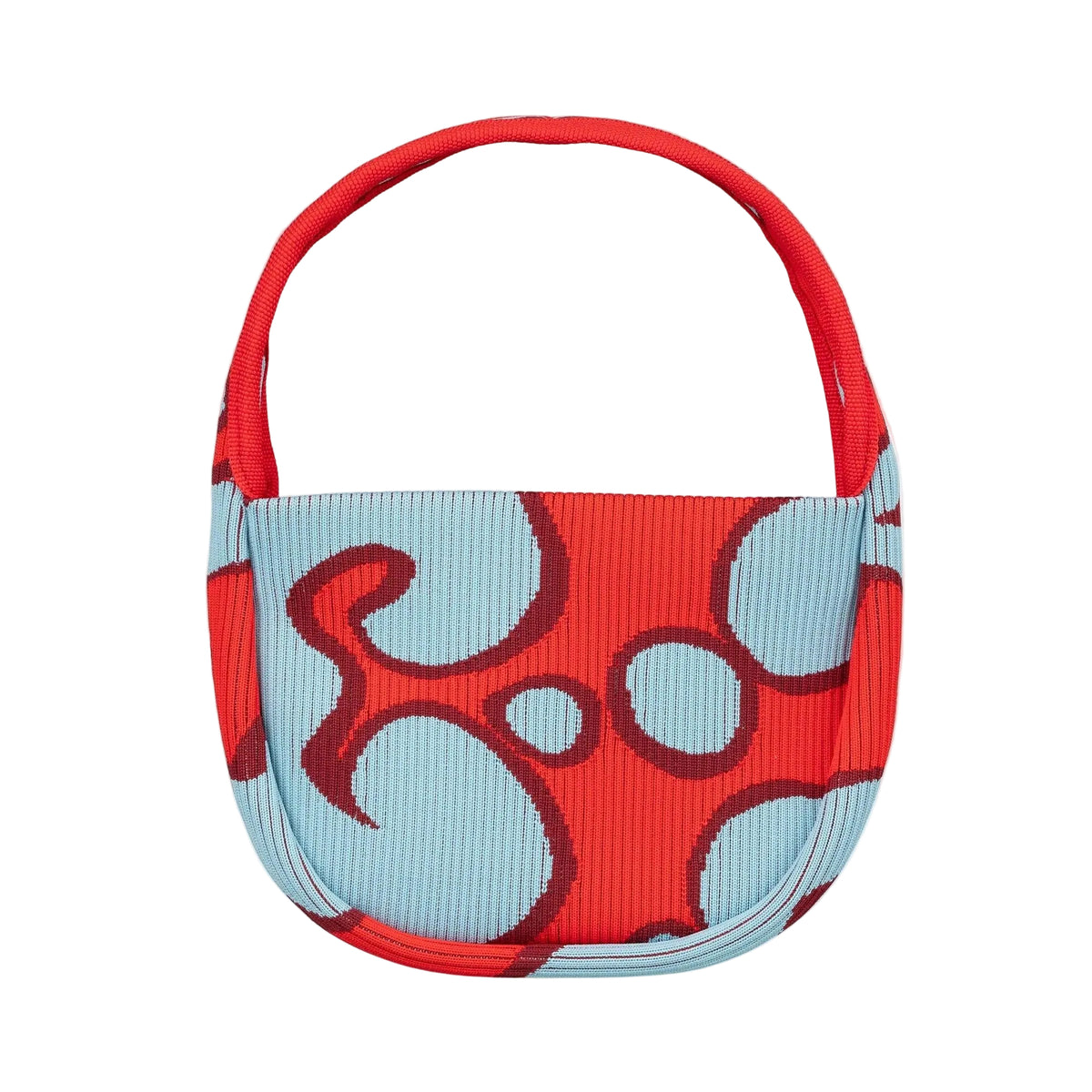 Marimekko Knitted Mini Handbag Keidas Clutch Blue and Red Eleish Van Breems Home