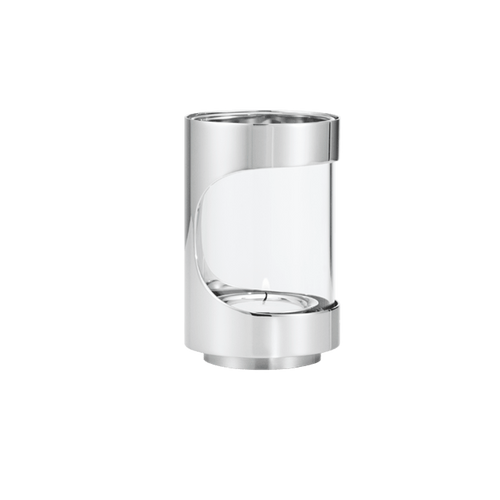 Georg Jensen Chrome Contours Stainless Steel & Glass Tea Light