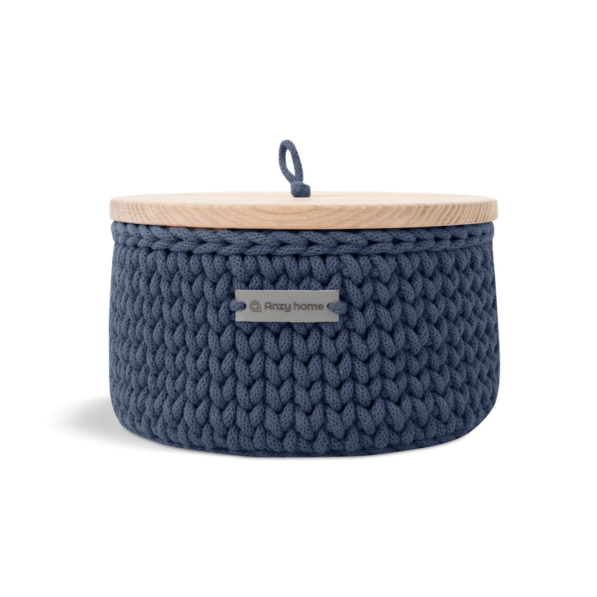 Round Storage Basket with Wood Lid, Large Eleish Van Breems Home