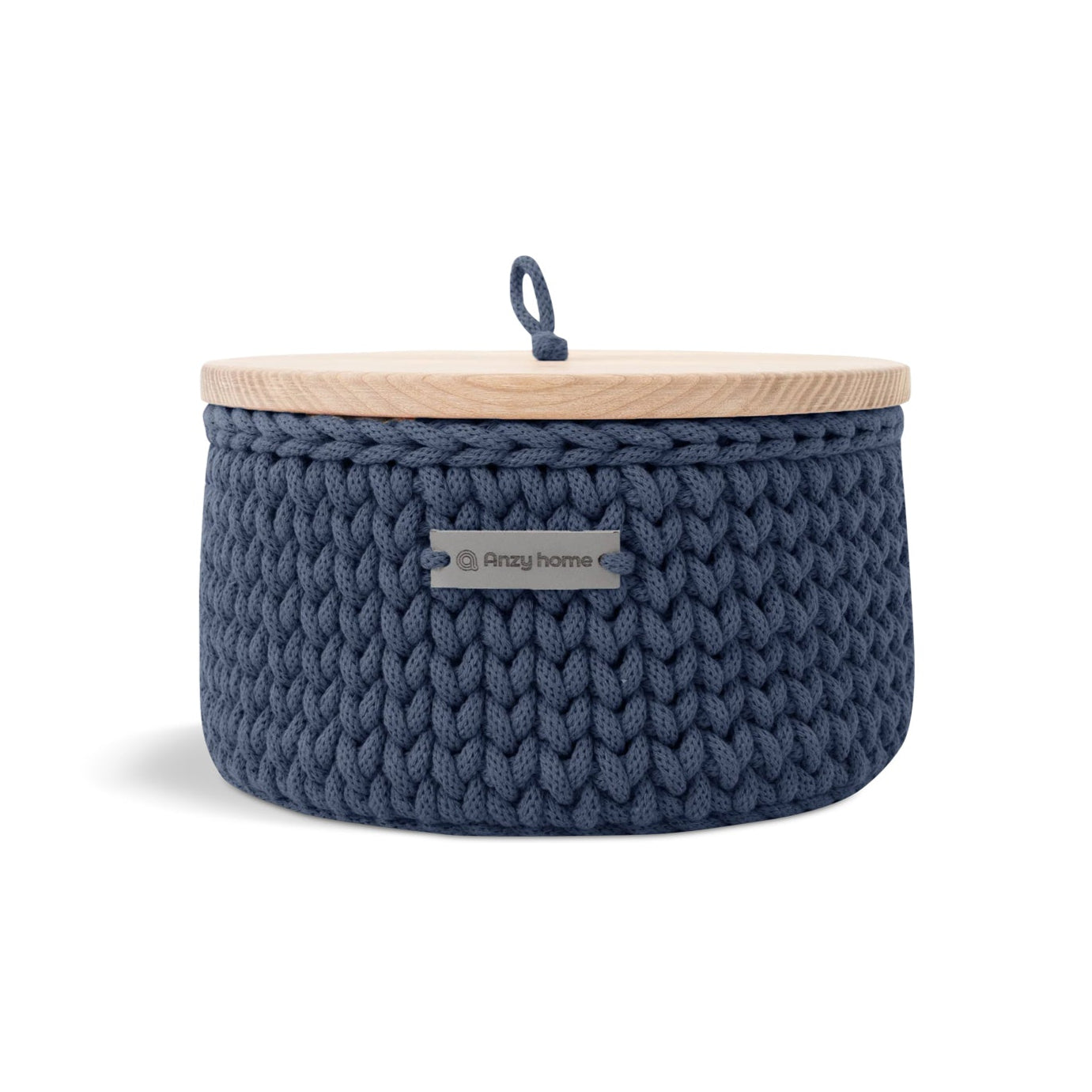 Round Storage Basket with Wood Lid, Large Eleish Van Breems Home