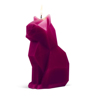 Pyropet Kisa Cat Candle, Burgundy