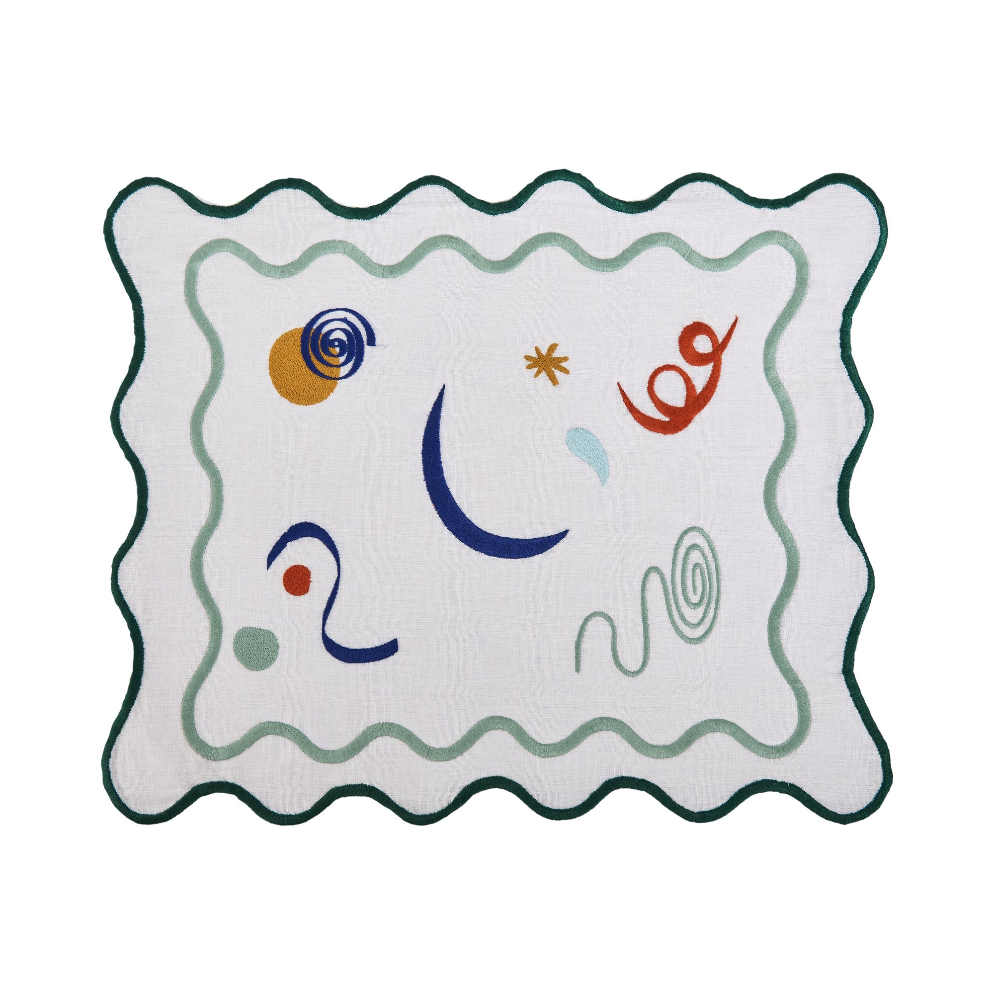 Celestial Embroidered Linen Placemats Set of 4 Eleish Van Breems Home