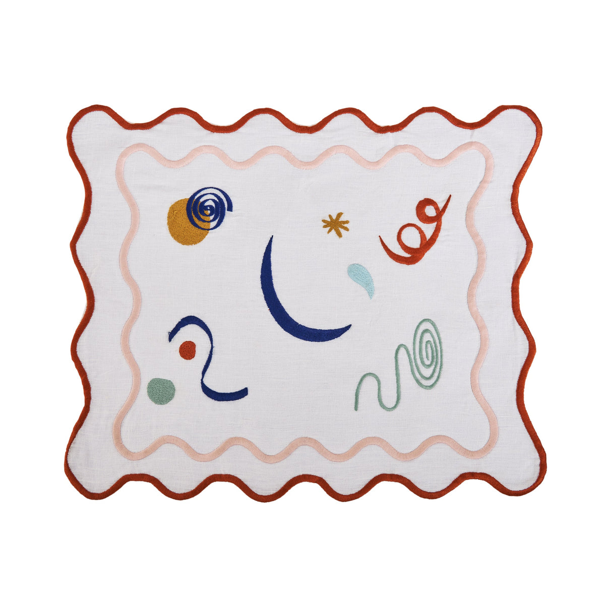 Celestial Embroidered Linen Placemats Set of 4 Eleish Van Breems Home