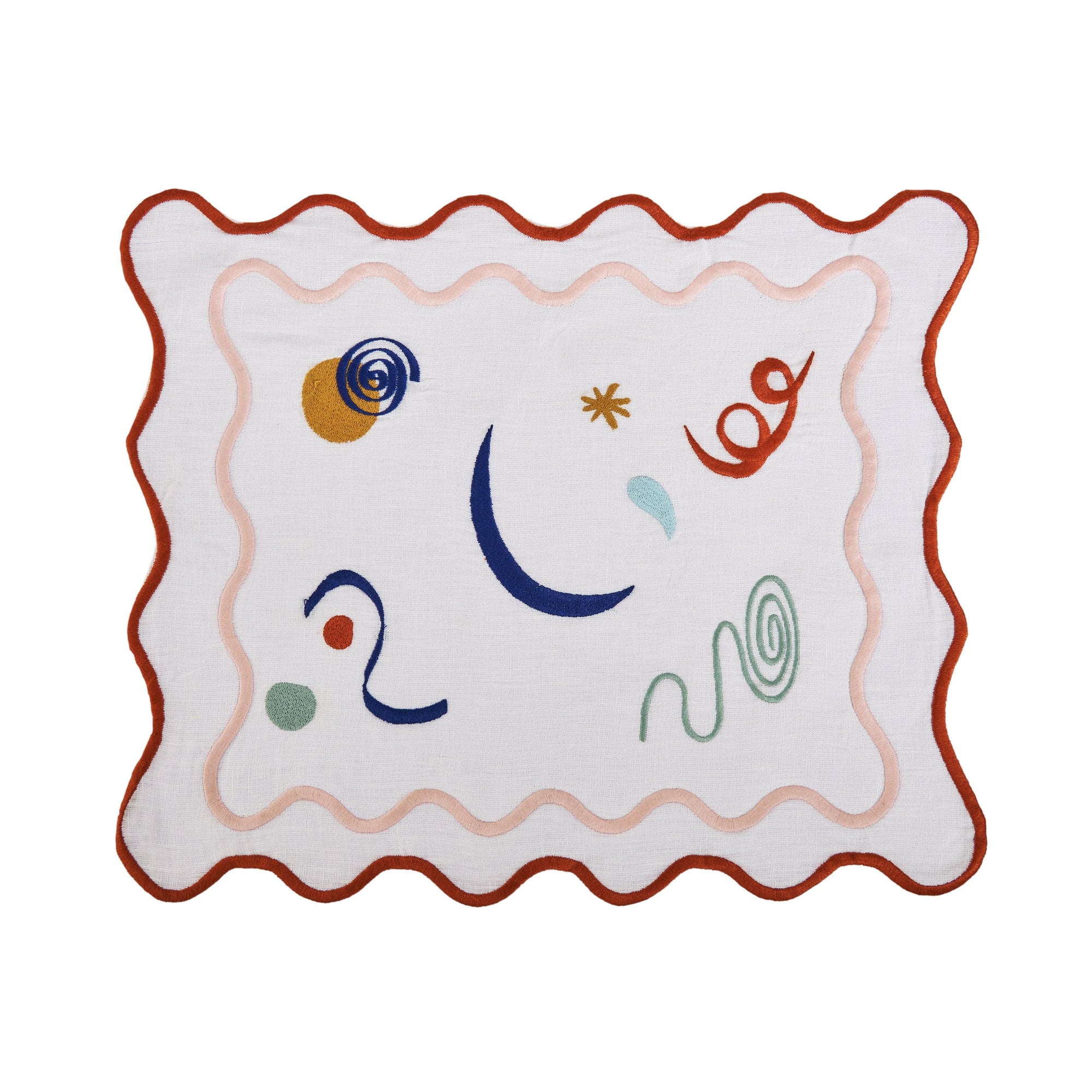 Celestial Embroidered Linen Placemats Set of 4 Eleish Van Breems Home
