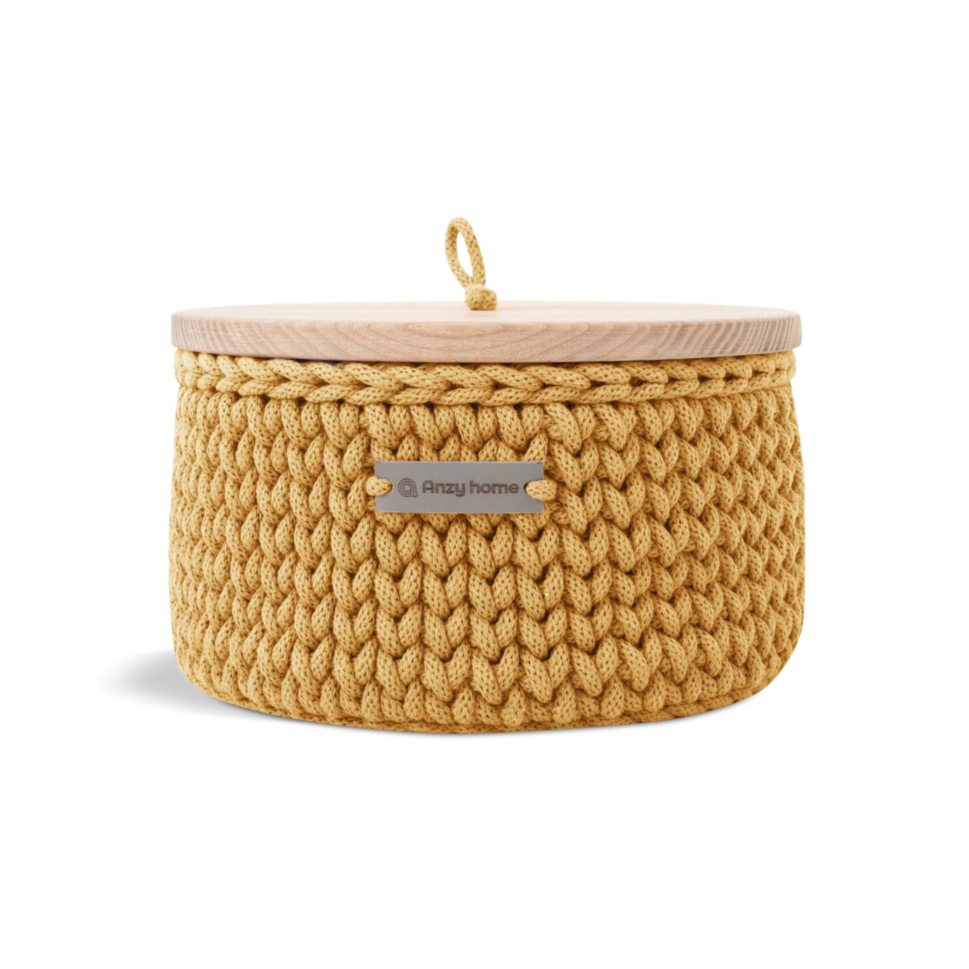 Round Storage Basket with Wood Lid, Large Eleish Van Breems Home