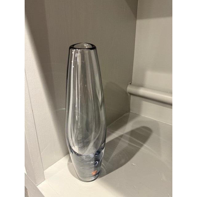 Mid Century Modern Orrefors Smokey Gray Crystal Vase Eleish Van Breems Home