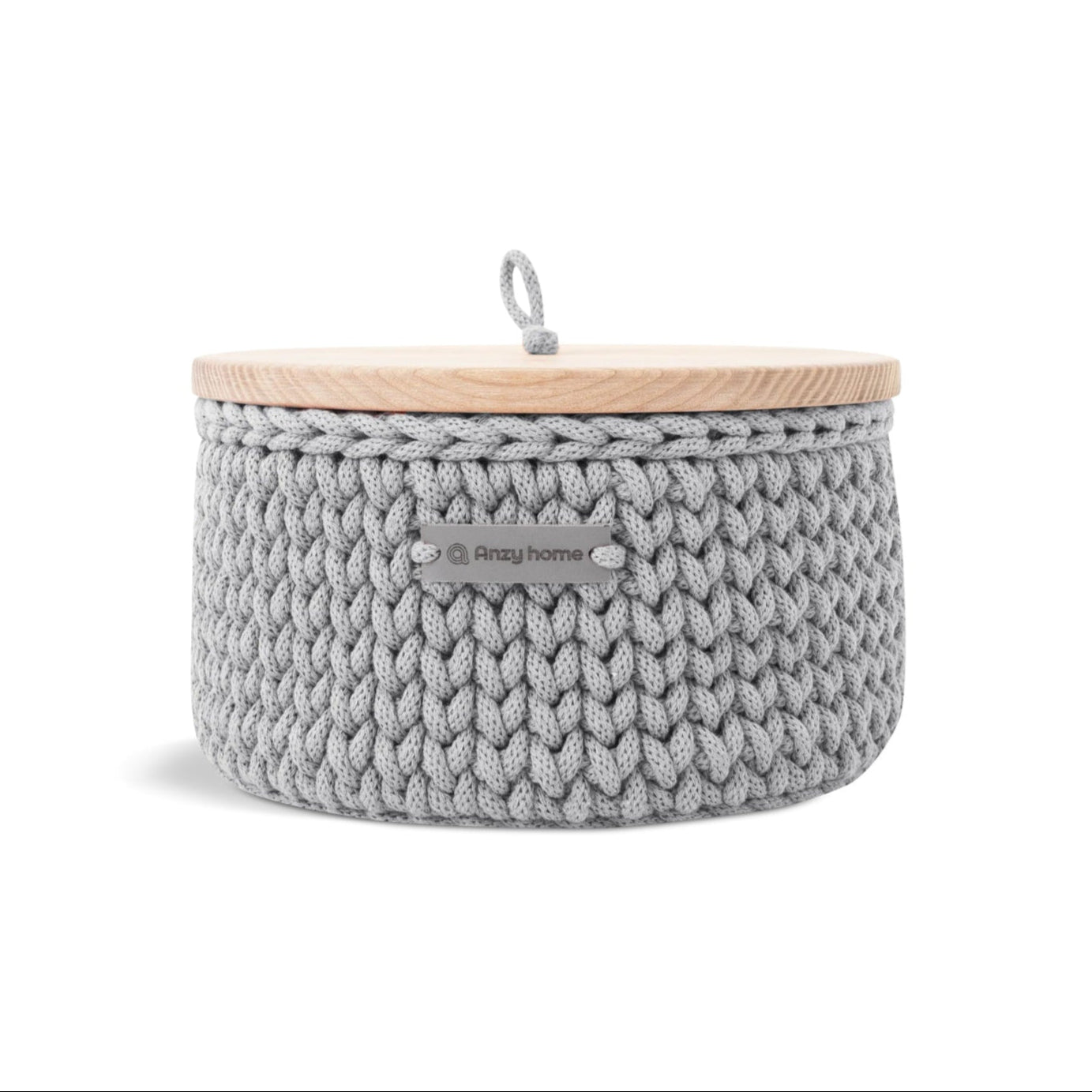 Round Storage Basket with Wood Lid, Large Eleish Van Breems Home