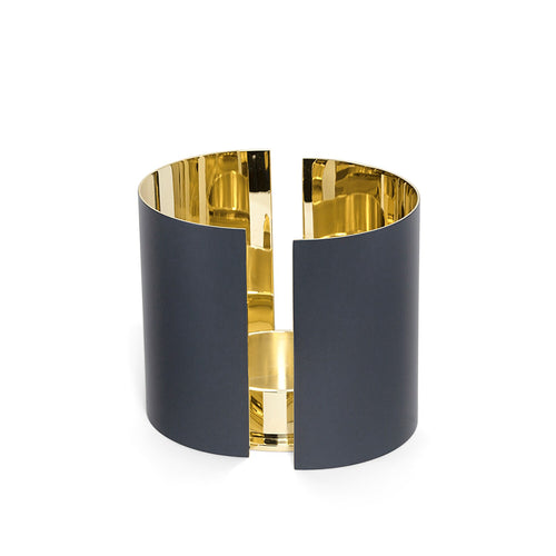 Infinity Candle Holder, Brass & Dark Grey, Large