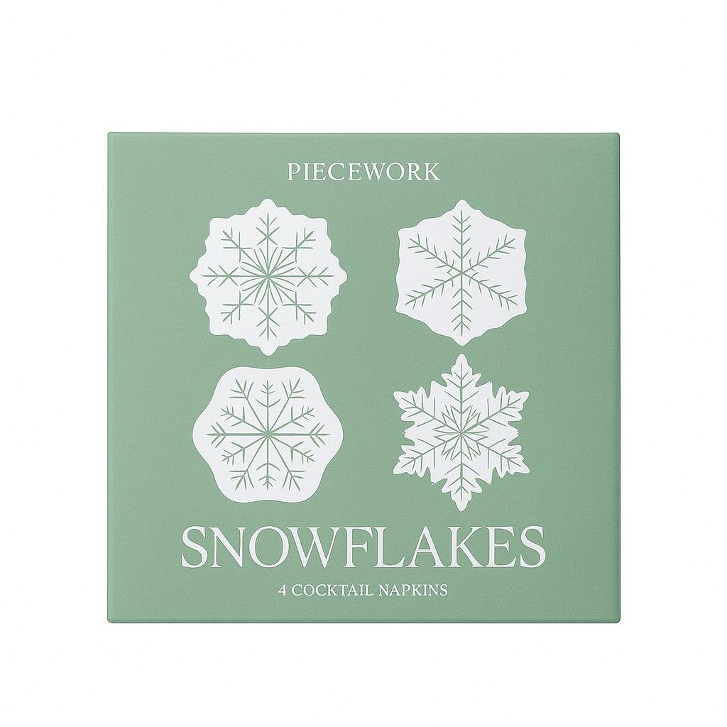Snowflakes Cocktail Napkins, Set of 4 Eleish Van Breems Home