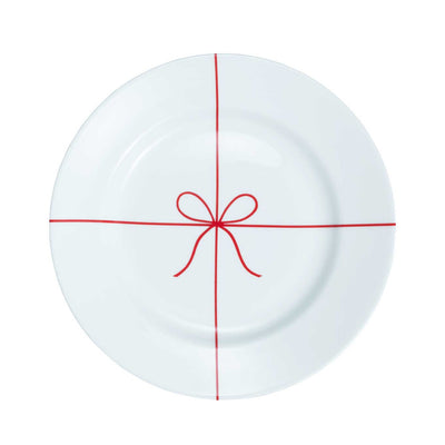 Red Ribbon & Bow Holiday Plate