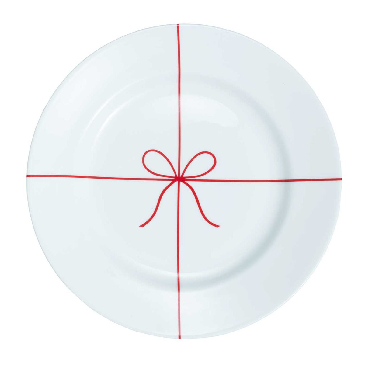 Red Ribbon &amp; Bow Holiday Plate Eleish Van Breems Home