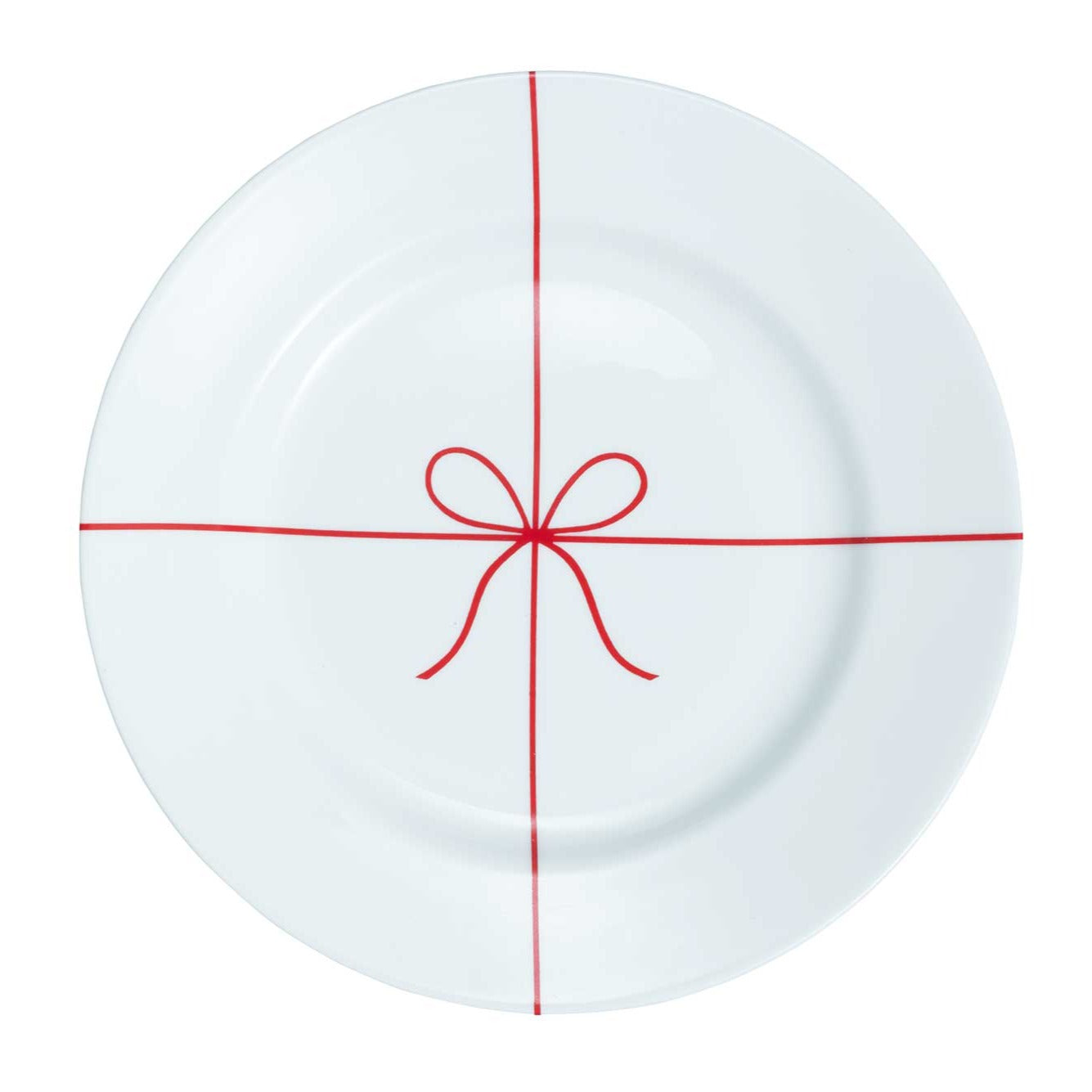 Red Ribbon & Bow Holiday Plate