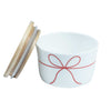 Red Ribbon & Bow Holiday Canister with Wood Lid