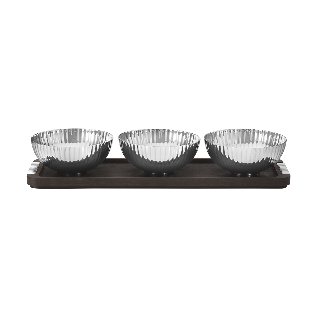 George Jensen Bernadotte Triple Bowl Set in Wood Stand Eleish Van Breems Home