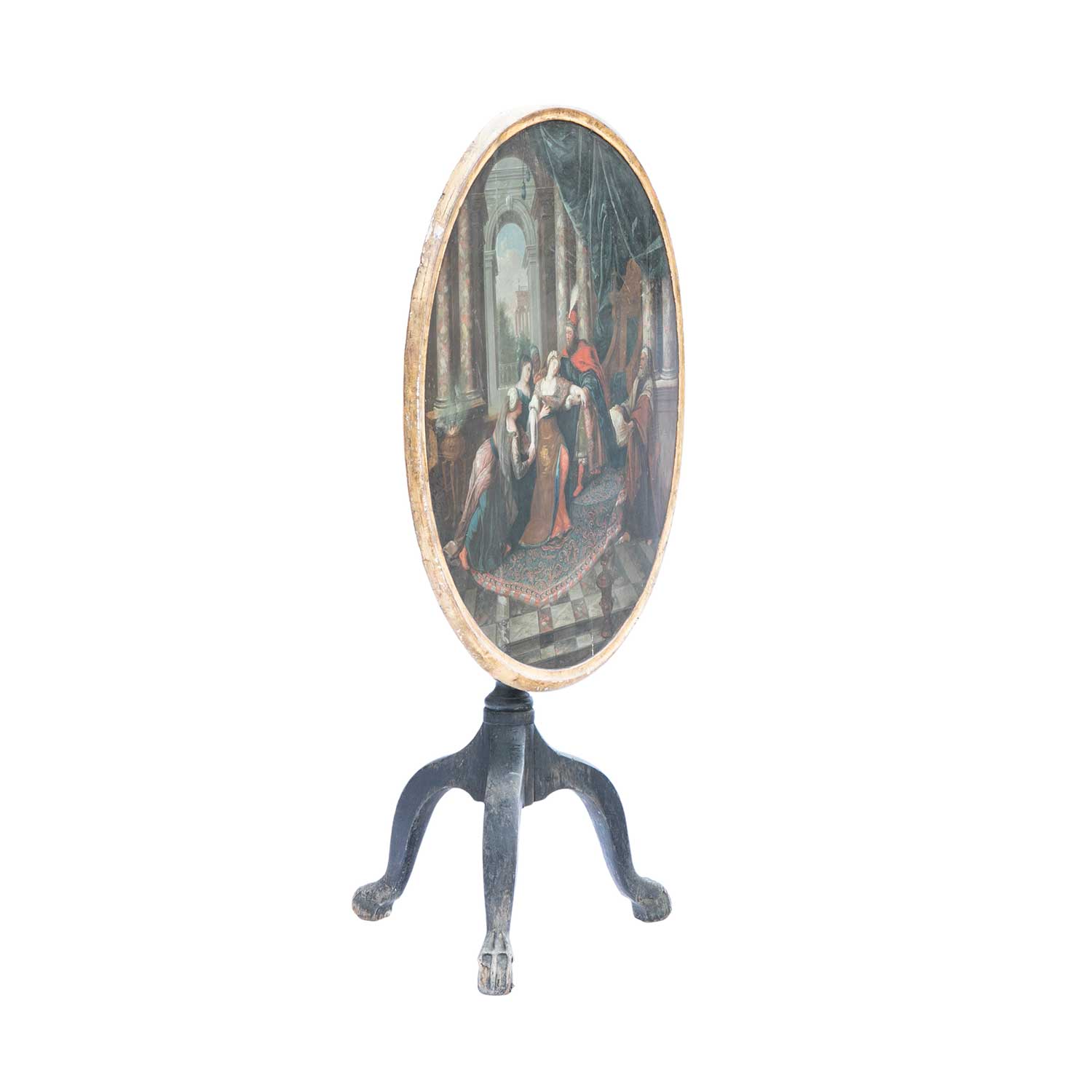 Swedish Baroque Table with Painted Mythological Scene Eleish Van Breems Home